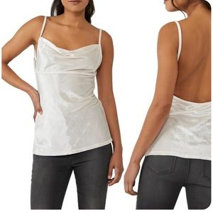 NWT Free People All Night Velvet Tunic Champagne